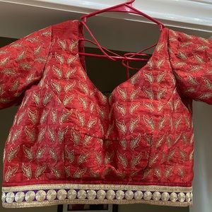 New Beige and Red embroidered Wedding Lehenga